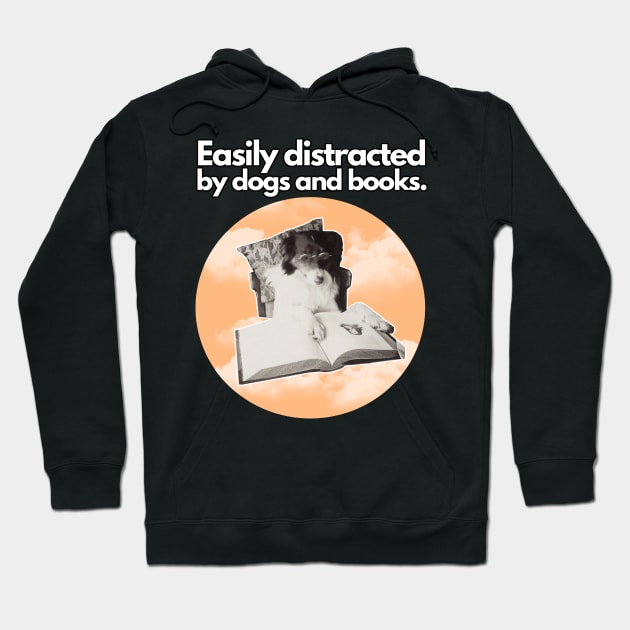 Easily Distracted By Dogs and Books Active T-Shirt Hoodie by BAH